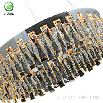 Luxuoso lustre led redondo de cristal K9 de 3000k